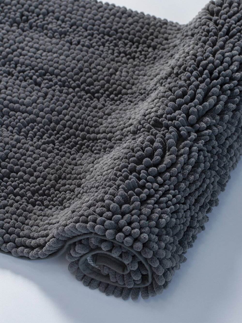 Chenille Bath Rug - New Original Packaging - 17x24 inches - Dark Grey